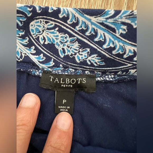 Petite Blue Patterned Talbots Paisley Maxi Stretchy Skirt P Women’s Flowy - Picture 2 of 4